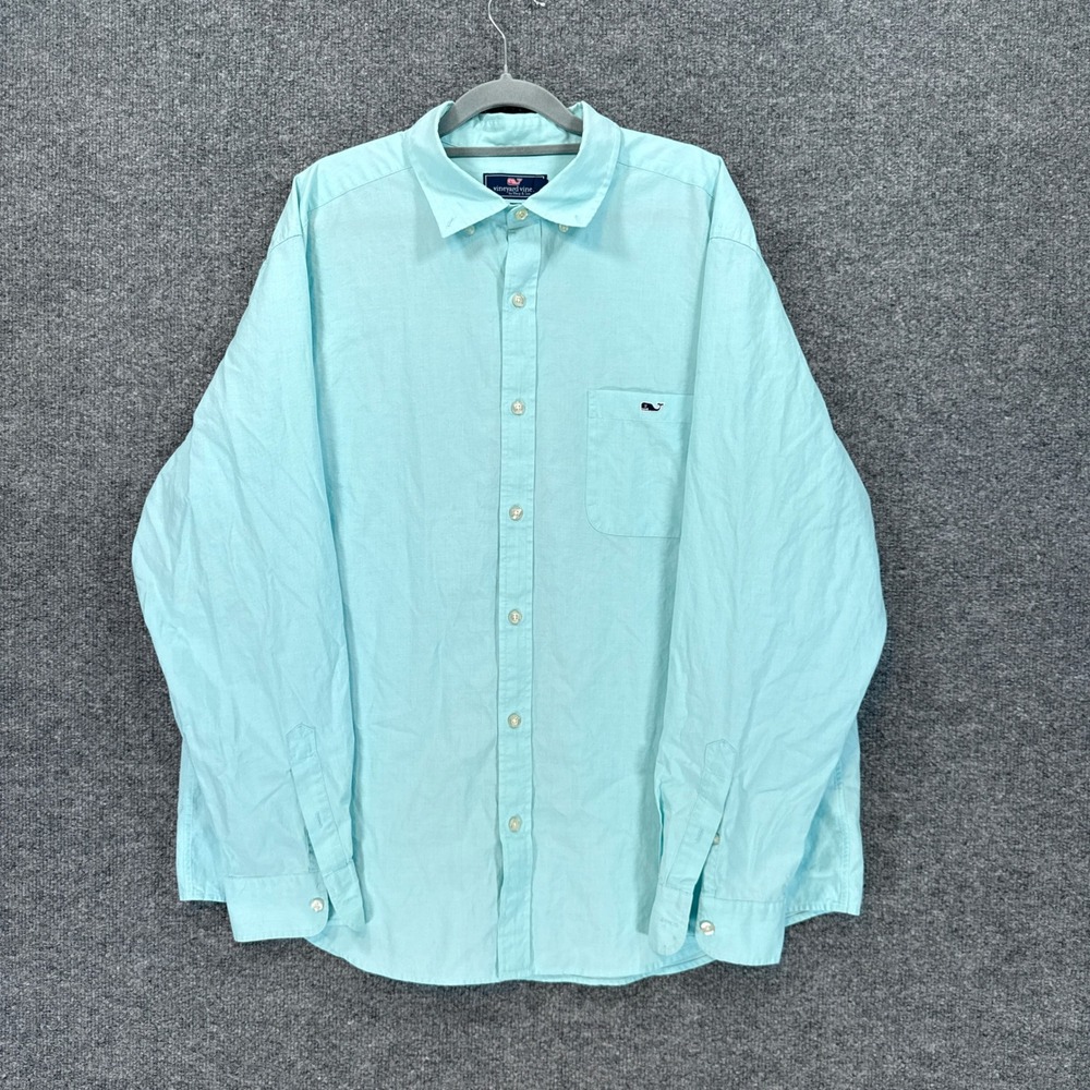 Vineyard Vines Button Down Shirt Mens XL Blue Classic Fit Tucker Long Sleeve